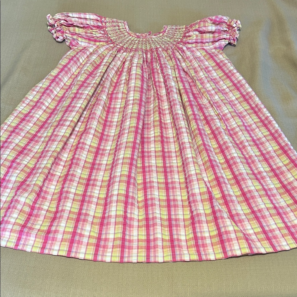 Cupcake Originals Pink and Yellow Plaid 100% cotton  Dress